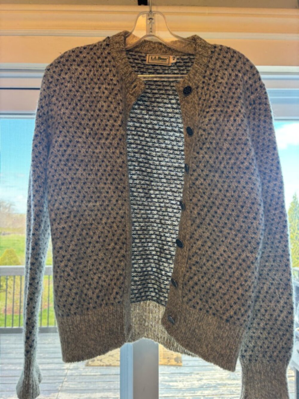 L.L. Bean Wool Cardigan with Snowflake Buttons